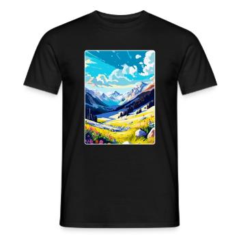 Obertauern Österreich Vintage Reiseplakat Souvenir - Männer T-Shirt - Schwarz - Vorne - AI Model Male 178 light (178cm)