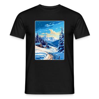 Reiteralm Autriche Affiche de voyage vintage souvenir - T-shirt homme - noir - Devant - AI Model Male 178 light (178cm)