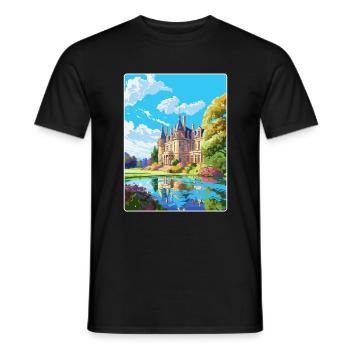 Fontainebleau Frankreich Vintage Reiseposter WPA Art - Männer T-Shirt - Schwarz - Vorne - AI Model Male 178 light (178cm)
