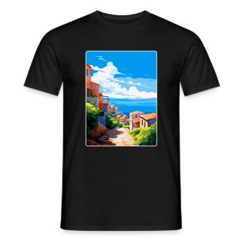 Tarifa Spanien Vintage Reiseplakat WPA Souvenir - Männer T-Shirt - Schwarz - Vorne - AI Model Male 178 light (178cm)