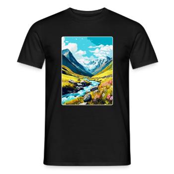 Hohe Tauern Österreich Vintage Reiseplakat Souvenir - Männer T-Shirt - Schwarz - Vorne - AI Model Male 178 light (178cm)
