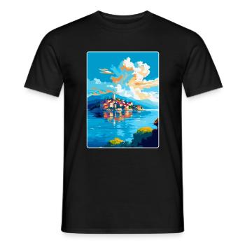 Île de Ciovo Croatie Affiche de voyage vintage WPA Art - T-shirt homme - noir - Devant - AI Model Male 178 light (178cm)