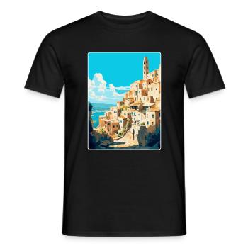 Matera Italy Vintage Travel Poster WPA Souvenir - Men's T-Shirt - black - Front - AI Model Male 178 light (178cm)