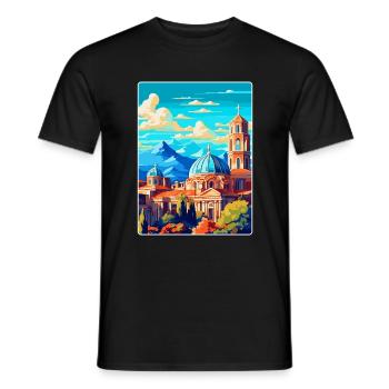 Sofia Bulgaria Vintage Travel Poster Souvenir WPA - Men's T-Shirt - black - Front - AI Model Male 178 light (178cm)