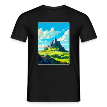 Rock Of Cashel Irlande Royaume-Uni Affiche De Voyage Vintage - T-shirt homme - noir - Devant - AI Model Male 178 light (178cm)