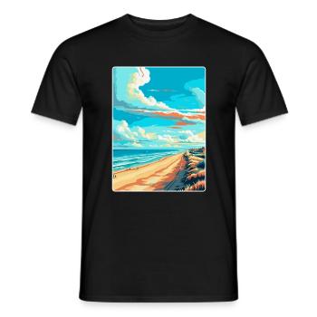 Zandvoort Pays-Bas Affiche de voyage vintage WPA - T-shirt homme - noir - Devant - AI Model Male 178 light (178cm)