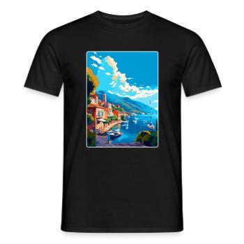 Samos Griechenland Vintage Reiseposter WPA Souvenir - Männer T-Shirt - Schwarz - Vorne - AI Model Male 178 light (178cm)