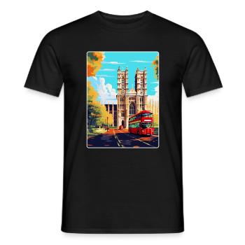 Westminster Abbey London England Großbritannien Reiseplakat - Männer T-Shirt - Schwarz - Vorne - AI Model Male 178 light (178cm)
