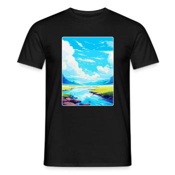 High Cup Nick Cumbria Vintage Travel Poster WPA - Men's T-Shirt - black - Front - AI Model Male 178 light (178cm)