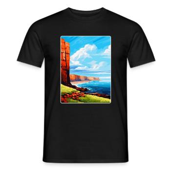 Isle Of Hoy Scotland Uk Vintage Travel Poster WPA - Men's T-Shirt - black - Front - AI Model Male 178 light (178cm)