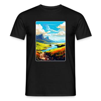 Isle Of Skye Scotland Uk Vintage Travel Poster WPA - Men's T-Shirt - black - Front - AI Model Male 178 light (178cm)