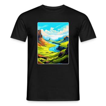 Isle Of Skye Scotland Uk Vintage Travel Poster WPA - Men's T-Shirt - black - Front - AI Model Male 178 light (178cm)