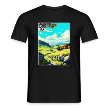 Affiche de voyage du parc national des Yorkshire Dales WPA - T-shirt homme - noir - Devant - AI Model Male 178 light (178cm)