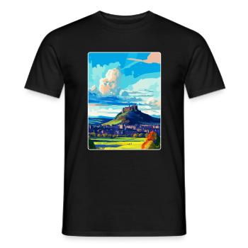 Stirling, Schottland, Vereinigtes Königreich, Vintage-Reiseposter, WPA-Kunst - Männer T-Shirt - Schwarz - Vorne - AI Model Male 178 light (178cm)