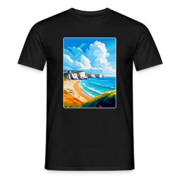 Dover England Uk Vintage Reiseplakat Souvenir - Männer T-Shirt - Schwarz - Vorne - AI Model Male 178 light (178cm)