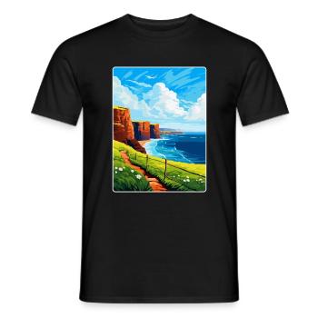 Isle Of Hoy Scotland Uk Vintage Travel Poster WPA - Men's T-Shirt - black - Front - AI Model Male 178 light (178cm)