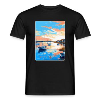 Poole Harbour England Uk Vintage Reiseposter WPA - Männer T-Shirt - Schwarz - Vorne - AI Model Male 178 light (178cm)