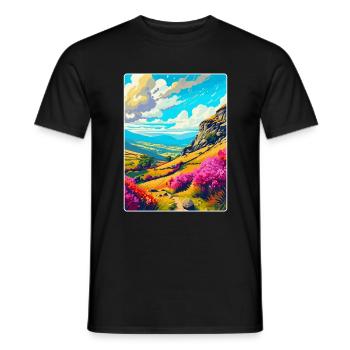 Peak District Nationalpark Vintage Reiseplakat - Männer T-Shirt - Schwarz - Vorne - AI Model Male 178 light (178cm)
