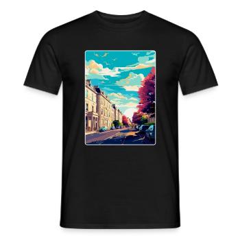 Cheltenham England Uk Travel Poster Souvenir WPA - Men's T-Shirt - black - Front - AI Model Male 178 light (178cm)
