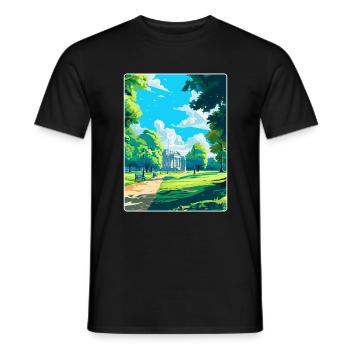 Hyde Park London England Uk Travel Poster Souvenir - Men's T-Shirt - black - Front - AI Model Male 178 light (178cm)