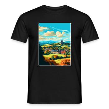 Great Malvern England Uk Reise Poster Souvenir - Männer T-Shirt - Schwarz - Vorne - AI Model Male 178 light (178cm)