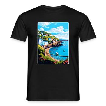 Ilfracombe England Uk Travel Poster Souvenir WPA - Men's T-Shirt - black - Front - AI Model Male 178 light (178cm)