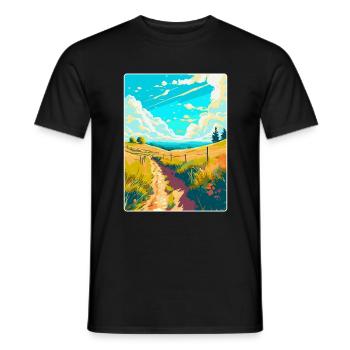 Ridgeway National Trail Travel Poster Souvenir WPA - Men's T-Shirt - black - Front - AI Model Male 178 light (178cm)