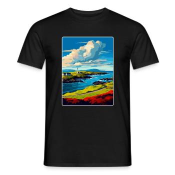 Isle Of Islay Schottland Vereinigtes Königreich Reiseposter Souvenir - Männer T-Shirt - Schwarz - Vorne - AI Model Male 178 light (178cm)