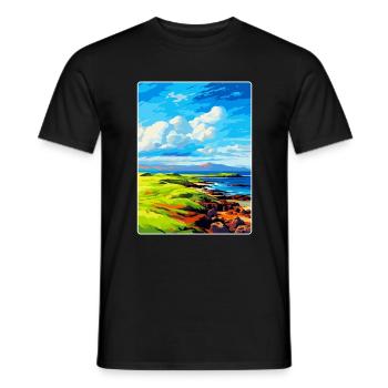 Île de Muck Écosse Royaume-Uni Affiche de voyage souvenir - T-shirt homme - noir - Devant - AI Model Male 178 light (178cm)