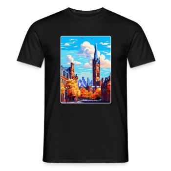 Manchester Angleterre Royaume-Uni Affiche de voyage Souvenir WPA - T-shirt homme - noir - Devant - AI Model Male 178 light (178cm)