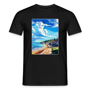 Lyme Regis Angleterre Royaume-Uni Affiche de voyage Souvenir WPA - T-shirt homme - noir - Devant - AI Model Male 178 light (178cm)
