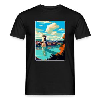 Bristol England Uk Vintage Travel Poster Souvenir - Men's T-Shirt - black - Front - AI Model Male 178 light (178cm)