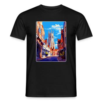 Canterbury England Uk Travel Poster Souvenir WPA - Men's T-Shirt - black - Front - AI Model Male 178 light (178cm)