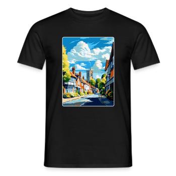 Sevenoaks England Uk Travel Poster Souvenir WPA - Men's T-Shirt - black - Front - AI Model Male 178 light (178cm)