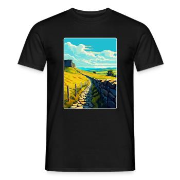 Hadrian England Großbritannien Reise Poster Souvenir WPA - Männer T-Shirt - Schwarz - Vorne - AI Model Male 178 light (178cm)