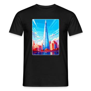 The Shard England Uk Reiseposter Souvenir WPA - Männer T-Shirt - Schwarz - Vorne - AI Model Male 178 light (178cm)