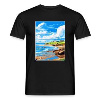 Bude Cornwall England Uk Travel Poster Souvenir - Men's T-Shirt - black - Front - AI Model Male 178 light (178cm)