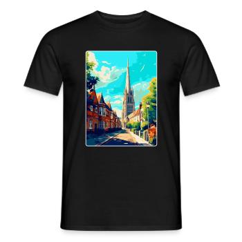 Salisbury England Uk Reiseposter Souvenir WPA - Männer T-Shirt - Schwarz - Vorne - AI Model Male 178 light (178cm)