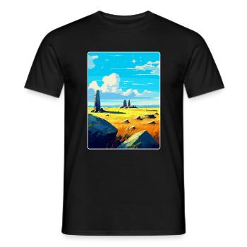 Culloden Scotland Uk Travel Poster Souvenir WPA - Men's T-Shirt - black - Front - AI Model Male 178 light (178cm)