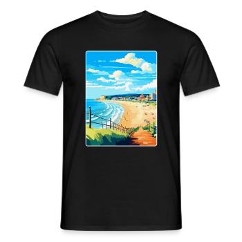 Bournemouth Dorset Vintage Reiseposter Souvenir - Männer T-Shirt - Schwarz - Vorne - AI Model Male 178 light (178cm)