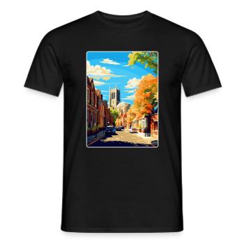 Richmond England Uk Vintage Reise Poster Souvenir - Männer T-Shirt - Schwarz - Vorne - AI Model Male 178 light (178cm)