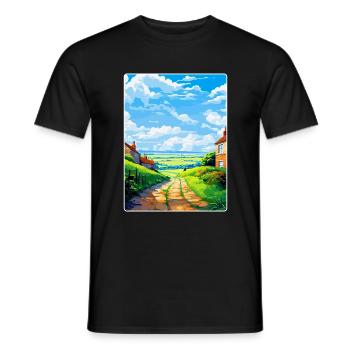 Rye England Uk Vintage Travel Poster Souvenir WPA - Men's T-Shirt - black - Front - AI Model Male 178 light (178cm)