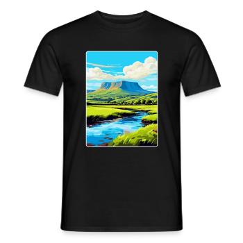 Brecon Beacons Wales Uk Travel Poster Souvenir WPA - Men's T-Shirt - black - Front - AI Model Male 178 light (178cm)