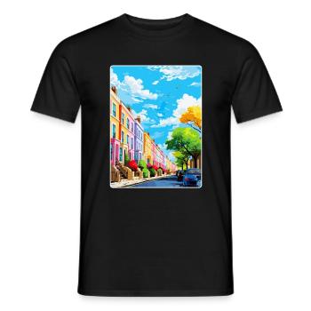Notting Hill London England Uk Travel Poster WPA - Men's T-Shirt - black - Front - AI Model Male 178 light (178cm)