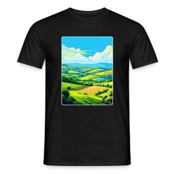 Camel Valley Cornwall England Uk Travel Poster WPA - Men's T-Shirt - black - Front - AI Model Male 178 light (178cm)