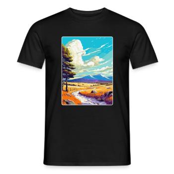 Cairngorms Scotland Uk Travel Poster Souvenir WPA - Men's T-Shirt - black - Front - AI Model Male 178 light (178cm)
