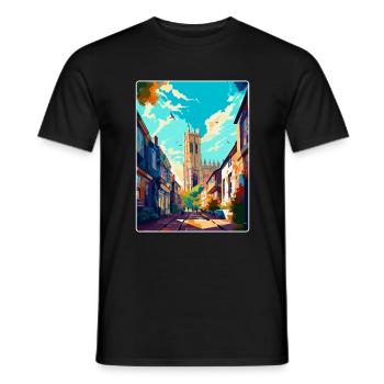 Canterbury England Uk Travel Poster Souvenir WPA - Men's T-Shirt - black - Front - AI Model Male 178 light (178cm)