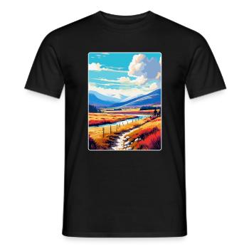 Cairngorms Scotland Uk Travel Poster Souvenir WPA - Men's T-Shirt - black - Front - AI Model Male 178 light (178cm)