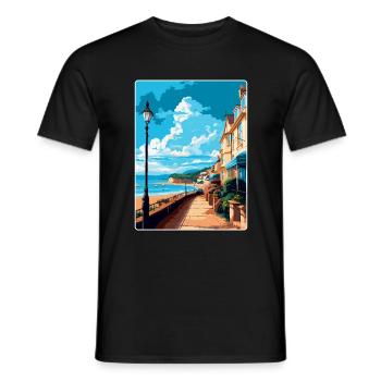 Teignmouth England Uk Reiseposter Souvenir WPA - Männer T-Shirt - Schwarz - Vorne - AI Model Male 178 light (178cm)