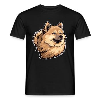 Eurasier Dog Dog Head - Men's T-Shirt - black - Front - AI Model Male 178 light (178cm)